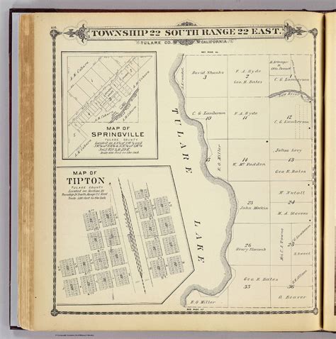 Township 22 South, Range 22 East, Tulare Co., California. (with) Map of