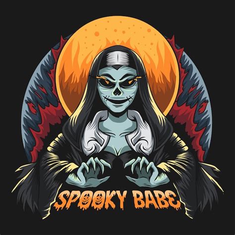 Premium Vector Spooky Babe Halloween Design Spooky Halloween Tshirt Design Artwork