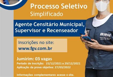 Notícia Processo Seletivo IBGE Prefeitura Municipal de Jumirim