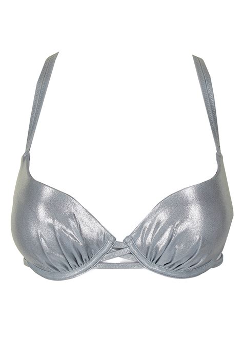 Sundazed Juniors Silver Metallic Harper Bra Sized Undewire Bikini Top B C Walmart