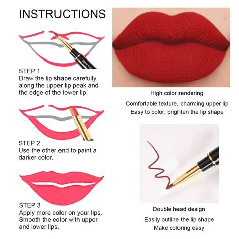 Pcs Lip Liner And Lipstick Makeup Set Dnm Nude Dark Red Matte Matt Mat Lipstick H And With