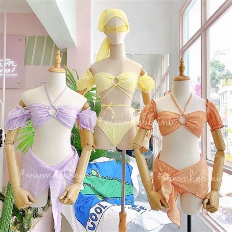 Bikini B I Set M N Tay Tr Vai Ph I Khoen O H Ng S N Nhi U M U Nh Th T Ch P S N H Ng