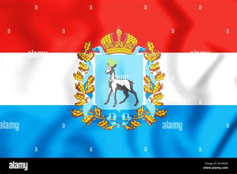 3D Flag of Samara Oblast, Russia. 3D Illustration Stock Photo - Alamy