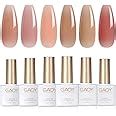 Amazon Gaoy Sheer Nude Gel Nail Polish Set Neutral Skin Tone Uv Gel Polish Colors For
