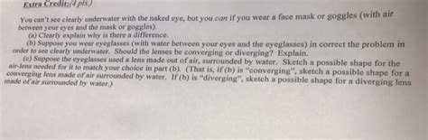 Solved You Can T See Clearly Underwater With The Naked Eye Chegg
