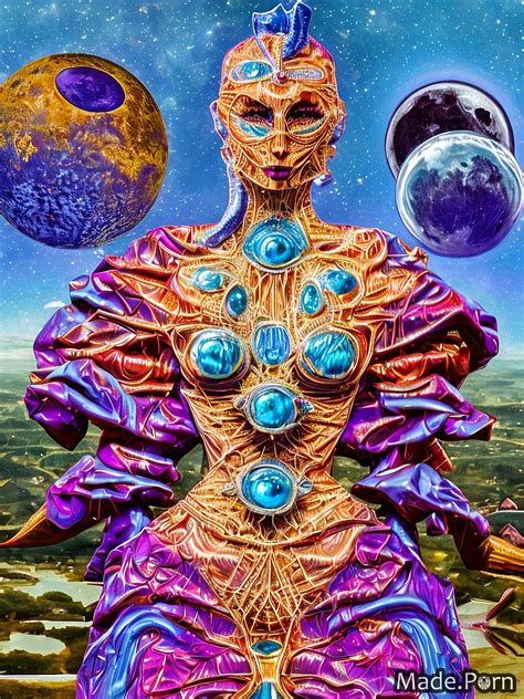 Porn Image Of Surrealism Solar Eclipse 20 Pearl White Woman Purple Alien Planet Created By AI