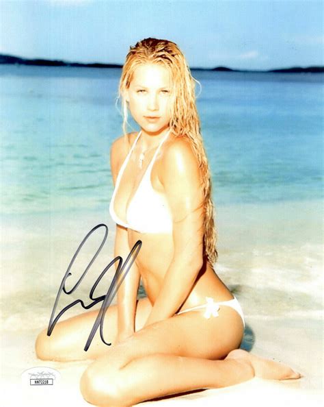Anna Kournikova Hand Signed X Color Photo Sexy White Bikini Pose Jsa Autographia