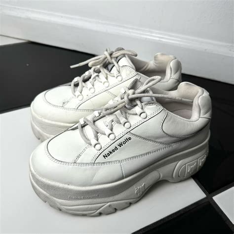 Naked Wolfe Sporty White Leather Platform Depop