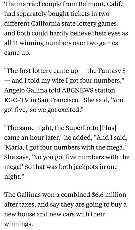 The man that won 2 jackpots in 1 day (1 in 23 trillion odds) : r/Lottery