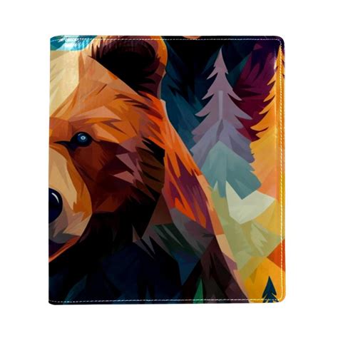 Ownta Bear Pattern Premium Pu Leather Book Protector Stylish And Durable Book Covers For