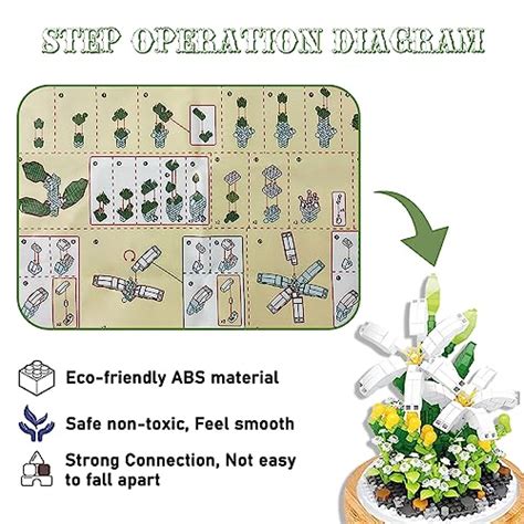 Lily Micro Flower Bouquet Building Set Mini Flower DIY Set With Dust