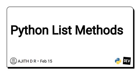 Python List Methods Dev Community