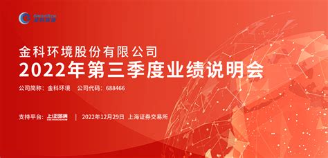 金科环境2022年第三季度业绩说明会