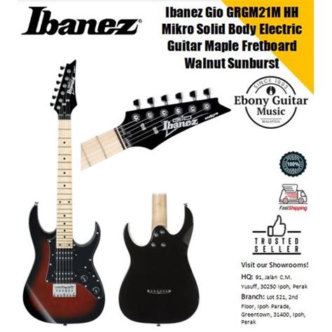 Ibanez Gio GRGM21M HH Micro Electric Guitar Walnut Sunburst GRGM21M