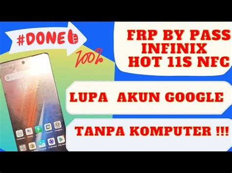 Frp Bypass Infinix Hot S Nfc Lupa Akun Google Tanpa Pc Done Youtube