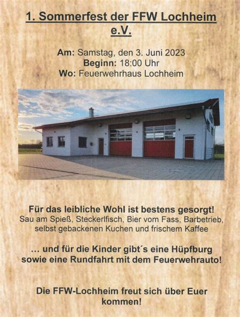 Gemeinde Mettenheim Sommerfest Feuerwehr Lochheim