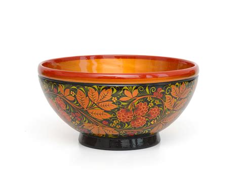 Чашка большая хохлома "Малина" D23.5 H11,5. Салатник деревянный: купить ...