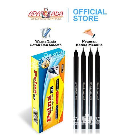 Gel Pen Pulpen Gel Pelna Mm Tinta Hitam Dan Biru Pe Apazada