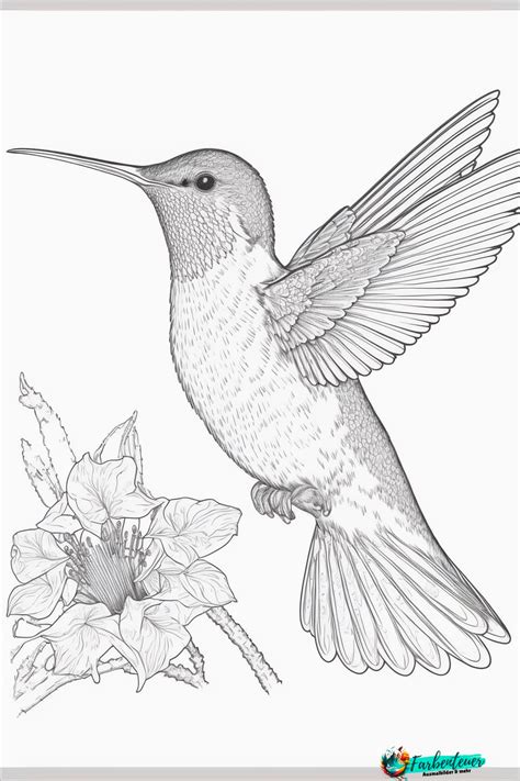 Ausmalbild Kolibri - Kostenlose Vorlagen zum Ausdrucken und Ausmalen