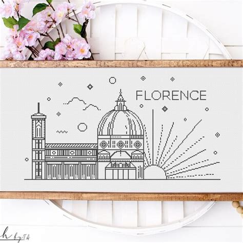 Florence Cross Stitch Pattern Pdf Modern Embroidery Chart Etsy