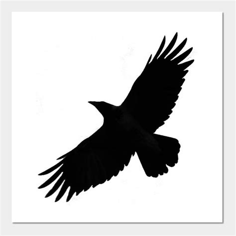 Flying Raven Silhouette Clip Art