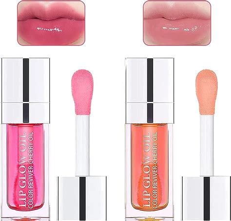 Lip Oil 2 PièCes Glow Huile A Levre Pour Les Repulpant Levres Gloss