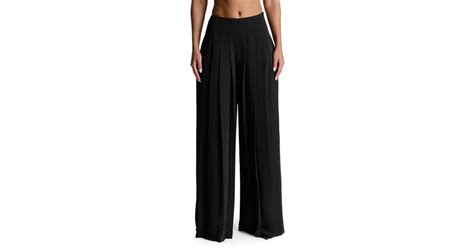 Naked Wardrobe Pleated Wide Leg Pants In Black Lyst