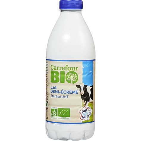 CARREFOUR BIO Lait bio demi écrémé en promo