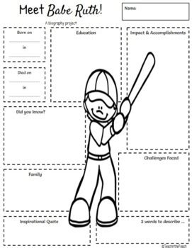 Meet Babe Ruth Biography Pages By Teach In The Peach TpT