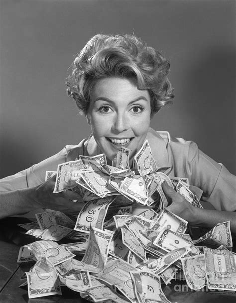 Woman With Money C 1950 60s Photograph By Debrocke Classicstock Pixels