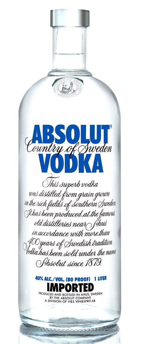Absolut Sweden Vodka 40 1lr Nz