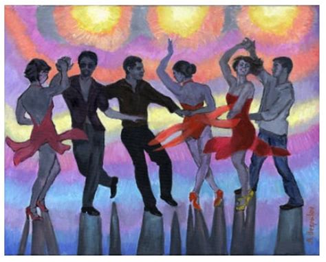 Salsa Silhouettes Print Or Canvas Salsa Art Salsa Dancing Art Bright