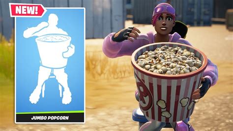 New Jumbo Popcorn Emote In Fortnite Youtube