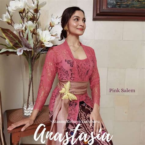 Sixmo Kebaya Brokat Setelan Kebaya Bali Anastasia Dan Rok Stretch Batik