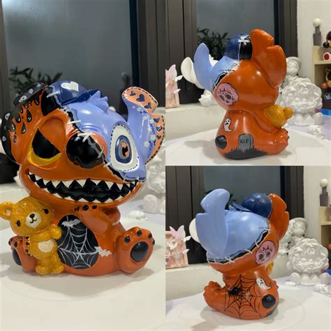 Size to Tượng tô màu sẵn Mẫu SkullPanda Halloween Hot Trend Tặng 1 tượng MINI ngẫu nhiên 6