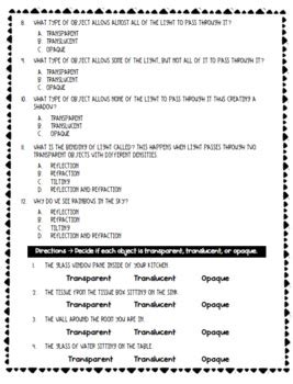 Light Assessment Va Sol By Nautical Knowledge Tpt