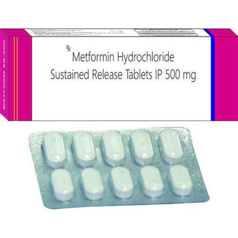 Metformin Hydrochloride Sustained Release Tablets Ip 500 Mg Packaging Size 10x10 Packaging