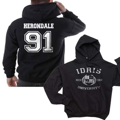 Herondale 91 Idris University Unisex Pullover Hoodie Black Hoodies