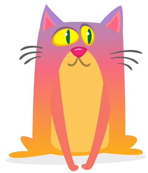 Cartoon Lustige Katze Fett Gestreifte Katze Illustration Vektor