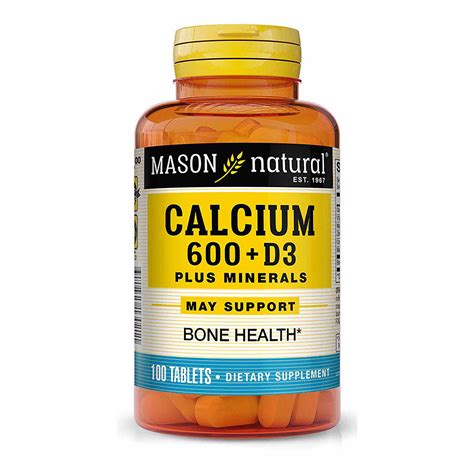 Mason Natural Calcium 600 Mg Plus Vitamin D3 With Magnesium Zinc And