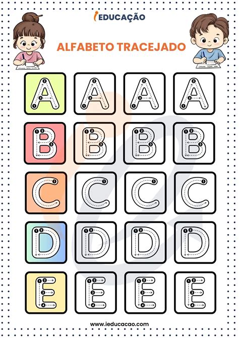 Alfabeto Tracejado Setas Para Imprimir Em PDF