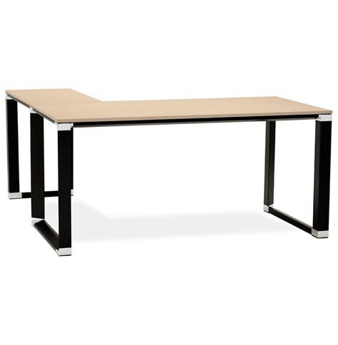 Bureau D Angle Design Xline En Bois Finition Naturelle Et M Tal Noir