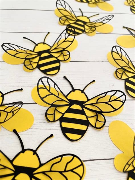 Bumble Bee Paper Cutouts 3d Bumble Bee Decor Bee Decor Theme Honey Bee