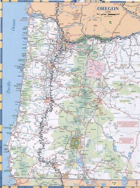 road map  oregon state detailed map  oregon  cities  villages