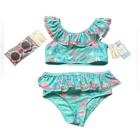 Tommy Bahama Swim Tommy Bahama Girls Sz Ruffle Bikini Swim Set Swimwear Matching