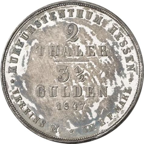 2 Thalers 3½ Gulden William II and Frederick William Hesse Cassel