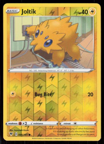 Joltik 055 185 Reverse Holo 2020 Pokemon Vivid Voltage LP EBay