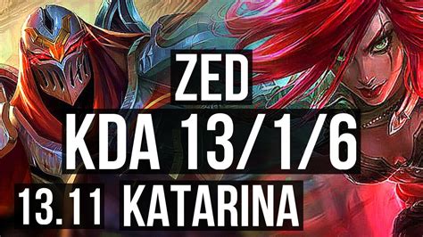 ZED Vs KATA MID 13 1 6 Legendary 700 Games 900K Mastery KR