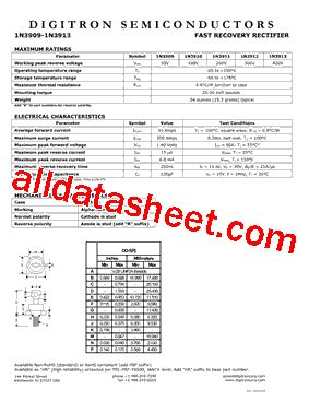 1N3913 Datasheet PDF Digitron Semiconductors