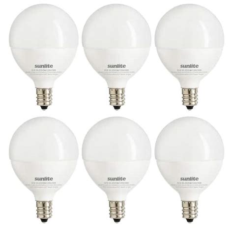 Sunlite Watt Equivalent G Frosted Dimmable Candelabra E Base